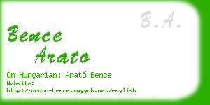 bence arato business card
